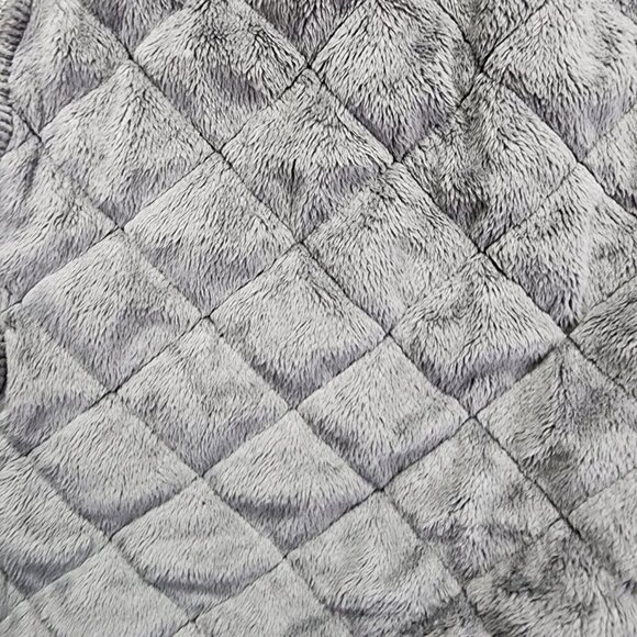 The North Face Womens M Caroluna Jacket-Plush Fleece Quilt Lined Heather Gray - Picture 10 of 12